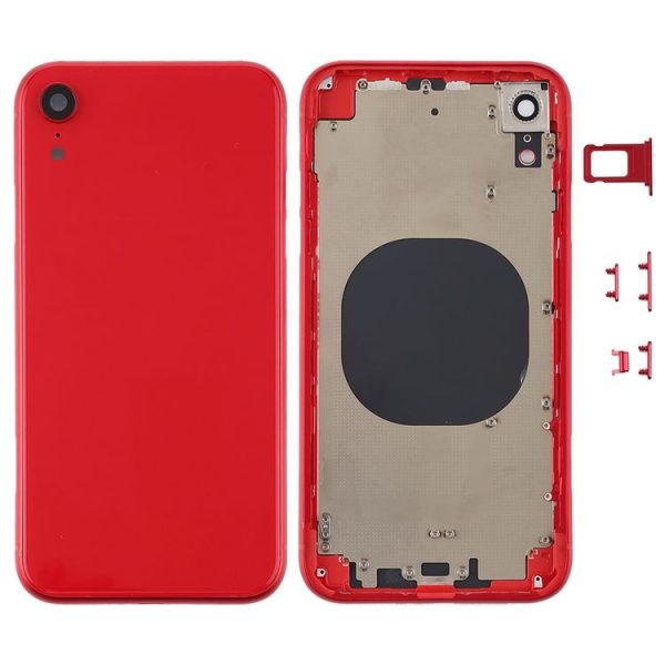 Back Housing Cover with Camera Lens & SIM Card Tray & Side Keys for iPhone XR (Red)