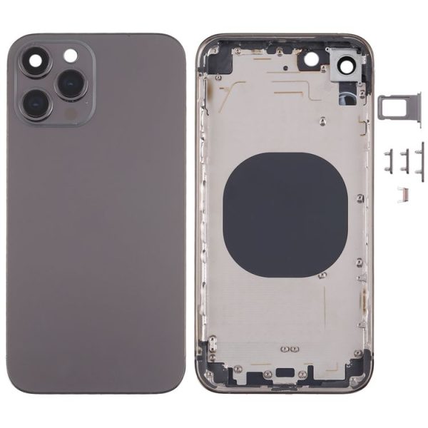 Stainless Steel Material Back Housing Cover with Appearance Imitation of iP13 Pro for iPhone XR (Black)