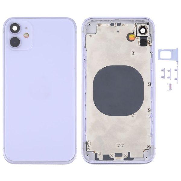 Back Housing Cover with Appearance Imitation of iP12 for iPhone XR (Purple)