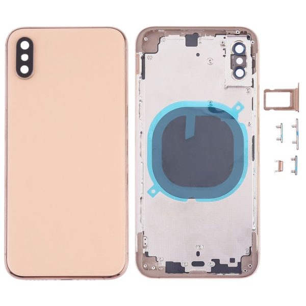 Back Cover with Camera Lens & SIM Card Tray & Side Keys for iPhone XS (Gold)