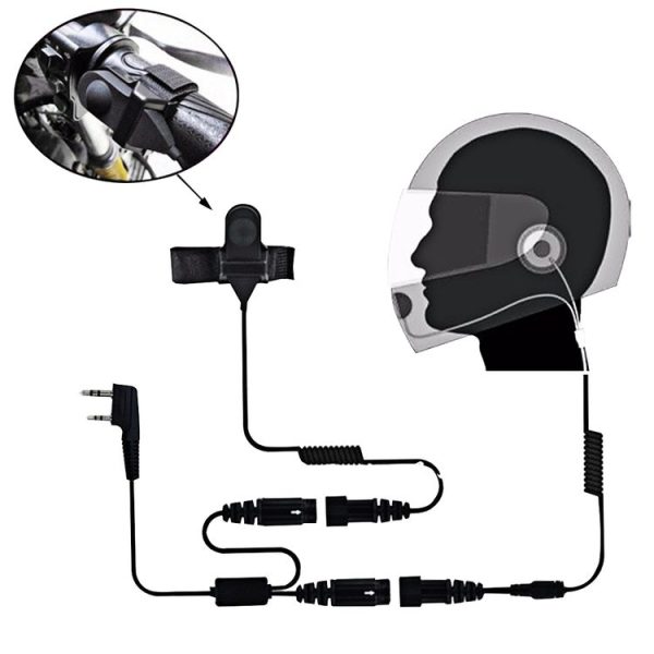 2 Pin PTT Adjustable Volume Motorcycle Helmet Headset Microphone for BAOFENG Radio Walkie Talkie - Image 8