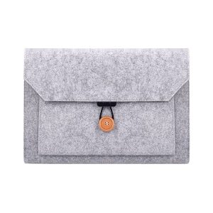 ND06 Multi-purpose Felt Button Laptop Inner Bag for 12.5 inch Laptop (Grey)