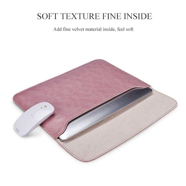 PU01S PU Leather Horizontal Invisible Magnetic Buckle Laptop Inner Bag for 13.3 inch laptops (Grey) - Image 7
