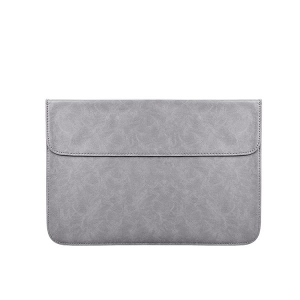 PU01S PU Leather Horizontal Invisible Magnetic Buckle Laptop Inner Bag for 15.4 inch laptops (Grey) - Image 2