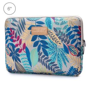 Lisen 6.0 inch Sleeve Case Colorful Leaves Zipper Briefcase Carrying Bag for Amazon Kindle (Grey)