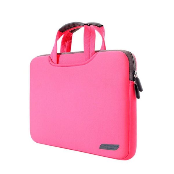 12 inch Portable Air Permeable Handheld Sleeve Bag for MacBook, Lenovo and other Laptops, Size: 32x21x2cm (Magenta)