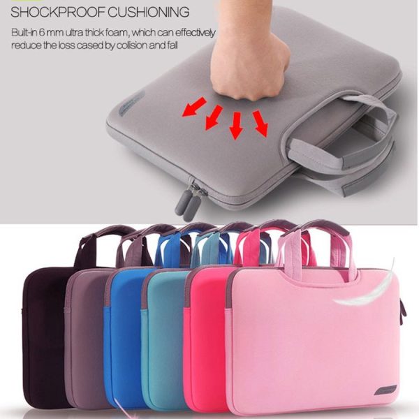 12 inch Portable Air Permeable Handheld Sleeve Bag for MacBook, Lenovo and other Laptops, Size: 32x21x2cm (Magenta) - Image 8
