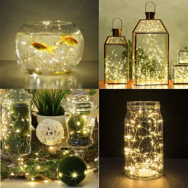 6 PCS Waterproof Warm White Light Copper Wire Starry String Light, 20 LEDs 2700-2900K Rope Fairy Light For Party / Holiday, Length: 2m, DC 6V - Image 4