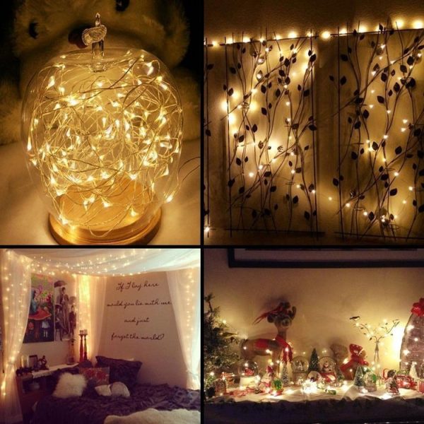 6 PCS Waterproof Warm White Light Copper Wire Starry String Light, 20 LEDs 2700-2900K Rope Fairy Light For Party / Holiday, Length: 2m, DC 6V - Image 5