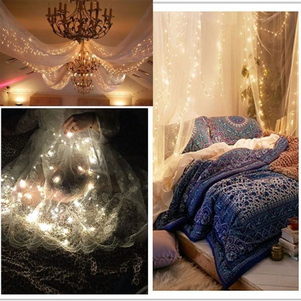 6 PCS Waterproof Warm White Light Copper Wire Starry String Light, 20 LEDs 2700-2900K Rope Fairy Light For Party / Holiday, Length: 2m, DC 6V - Image 6