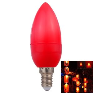 E14 2W 8 LEDs 2835 SMD 90 LM LED Light Bulb Energy Saving Light, AC 220V (Red Light)