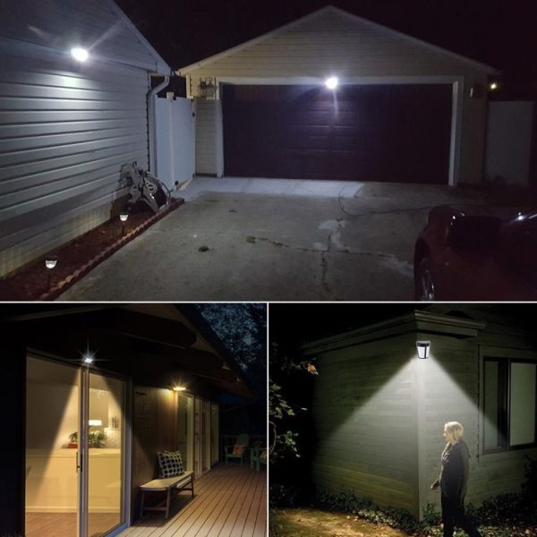 6 LEDs Light Control IP65 Waterproof Warm White Light + Colorful Changing Solar Powered LED Wall Lamp - Image 10