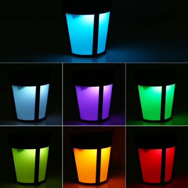 6 LEDs Light Control IP65 Waterproof Warm White Light + Colorful Changing Solar Powered LED Wall Lamp - Image 8