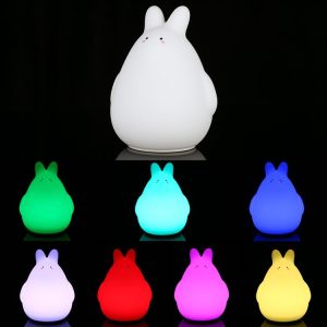 K-1026 7 Color LED White Rabbit Silicone Lamp
