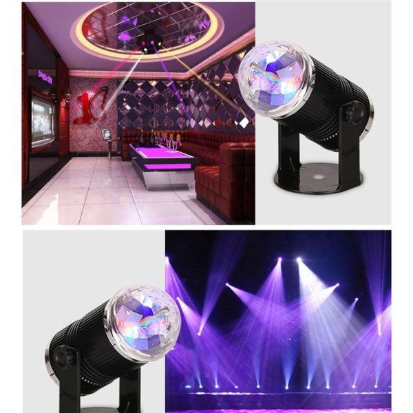 3W Mini Rotating Magic Ball LED Stage Light EU Plug - Image 9