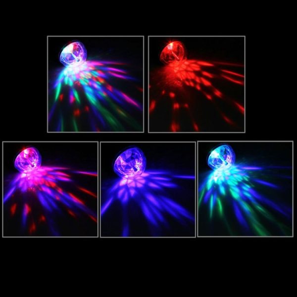 3W Mini 3ATM water resistant Rotating Magic Ball LED Stage Light, with Bicycle Mount - Image 8