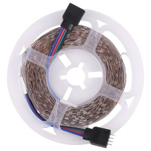 Bare Board 2835 SMD RGB LED Rope Light, 60 LED / m, Length: 5m, 12V 2A 100-240V, with 24-key Remote Control (EU Plug)