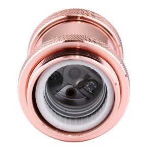 E27 Retro Vintage Screw Bulb Base Lamp Bulb Holder, Not Included Light Bulb, AC 85-265V (Rose Gold)