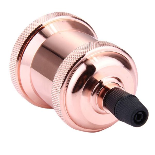 E27 Retro Vintage Screw Bulb Base Lamp Bulb Holder, Not Included Light Bulb, AC 85-265V (Rose Gold) - Image 3