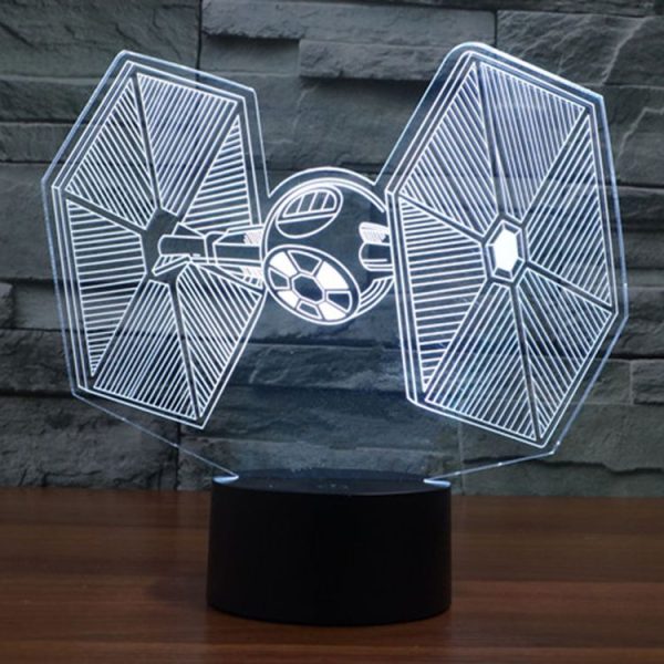 TIE Fighter Style 3D Touch Switch Control LED Light, 7 Color Discoloration Creative Visual Stereo Lamp Desk Lamp Night Light - Image 13