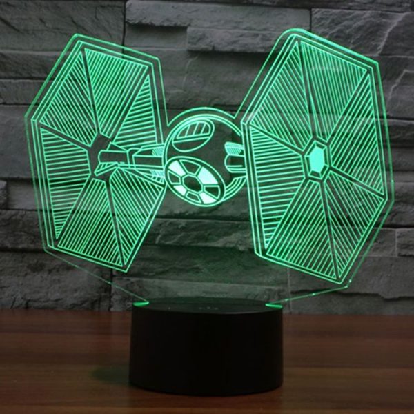 TIE Fighter Style 3D Touch Switch Control LED Light, 7 Color Discoloration Creative Visual Stereo Lamp Desk Lamp Night Light - Image 8