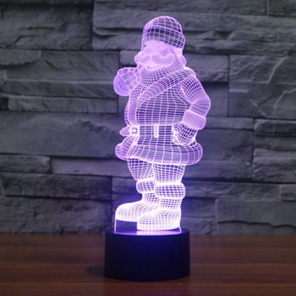 Santa Claus Style 3D Touch Switch Control LED Light, 7 Color Discoloration Creative Visual Stereo Lamp Desk Lamp Night Light - Image 12