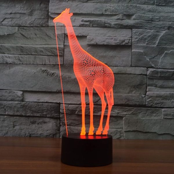 Giraffe Style 3D Touch Switch Control LED Light, 7 Color Discoloration Creative Visual Stereo Lamp Desk Lamp Night Light - Image 7