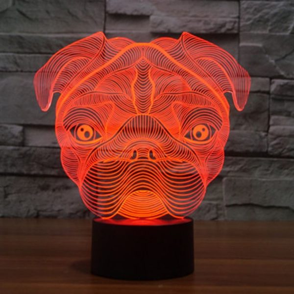 Dog Shape 3D Touch Switch Control LED Light, 7 Color Discoloration Creative Visual Stereo Lamp Desk Lamp Night Light - Image 10