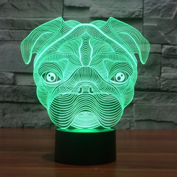 Dog Shape 3D Touch Switch Control LED Light, 7 Color Discoloration Creative Visual Stereo Lamp Desk Lamp Night Light - Image 11
