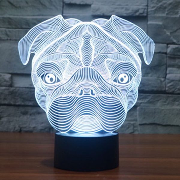 Dog Shape 3D Touch Switch Control LED Light, 7 Color Discoloration Creative Visual Stereo Lamp Desk Lamp Night Light - Image 12