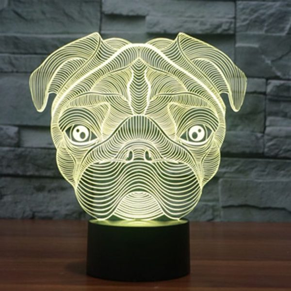 Dog Shape 3D Touch Switch Control LED Light, 7 Color Discoloration Creative Visual Stereo Lamp Desk Lamp Night Light - Image 8