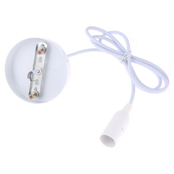 E14 Lamp Holder DIY Ceiling Chandelier Light Bulbs Screw Base Socket, Cable Length: 1m (White)