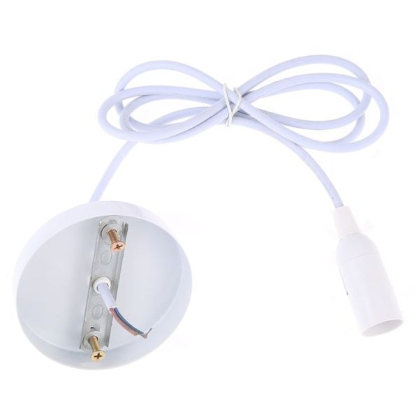 E14 Lamp Holder DIY Ceiling Chandelier Light Bulbs Screw Base Socket, Cable Length: 1m (White) - Image 2