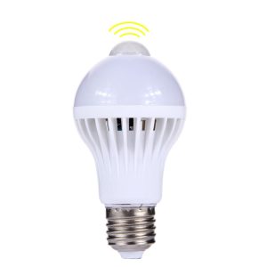 E27 9W Infrared Motion Sensor LED Light Bulb, Sensor Distance: 4-6m, AC 85-265V