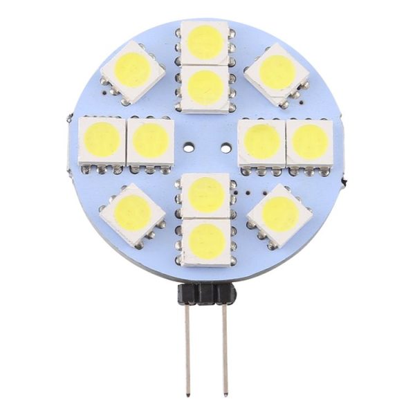 G4 12 LEDs SMD 5050 144LM 6000-6500K Stepless Dimming Energy Saving Light Pin Base Lamp Bulb, DC 12V (White Light) - Image 2