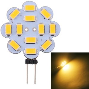 G4 12 LEDs SMD 5730 240LM 2800-3200K Plum Flower Shape Stepless Dimming Energy Saving Light Pin Base Lamp Bulb, DC 12V (Warm White)