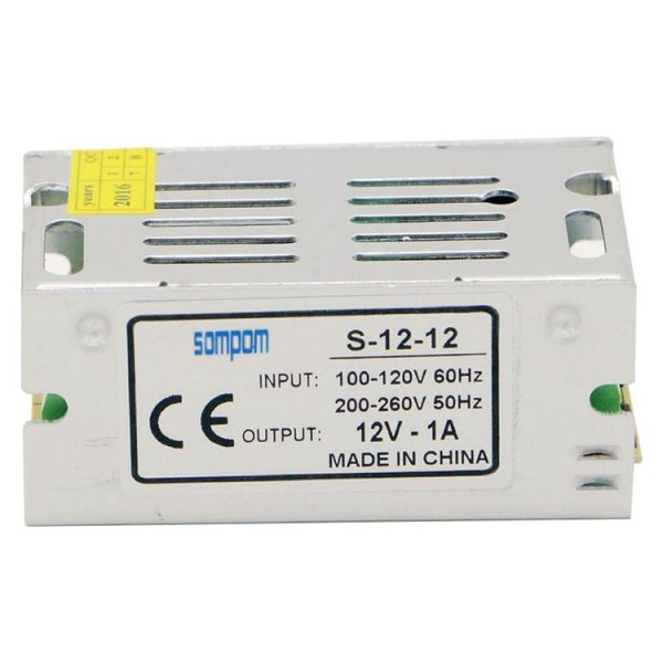 SOMPOM S-12-12 12W 12V 1A Iron Shell Driver LED Light Strip Lighting Monitor Power Supply - Image 3