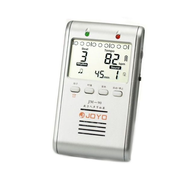 JOYO JM-90 Mini Portable Rechargeable Clip-on LED Indicator Electronic Digital Metronome Tone Generator Tuner for Guitar Violin Ukulele (White)