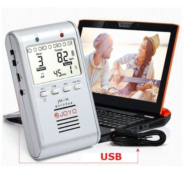 JOYO JM-90 Mini Portable Rechargeable Clip-on LED Indicator Electronic Digital Metronome Tone Generator Tuner for Guitar Violin Ukulele (White) - Image 2