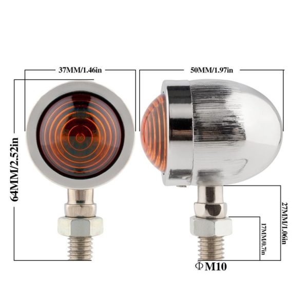 1 Pair KC801 12V Modified Universal Motorcycle LED Turn Signal (Silver) - Image 2