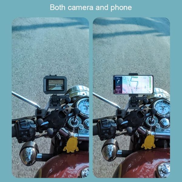 RUIGPRO Motorcycle Handlebar Alloy Phone Bracket for GoPro, Insta360, DJI and Other Action Cameras (Cyan) - Image 9
