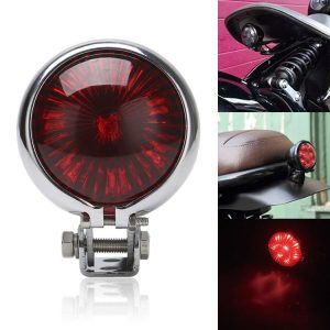 Speedpark 12V Motorcycle Modified Tail Light Brake Light for Harley (Silver+Red)