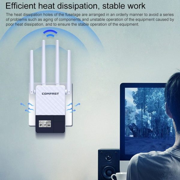 COMFAST CF-WR760AC Dual-band Gigabit Wifi Network Amplifier Repeater with OLED Display - Image 7