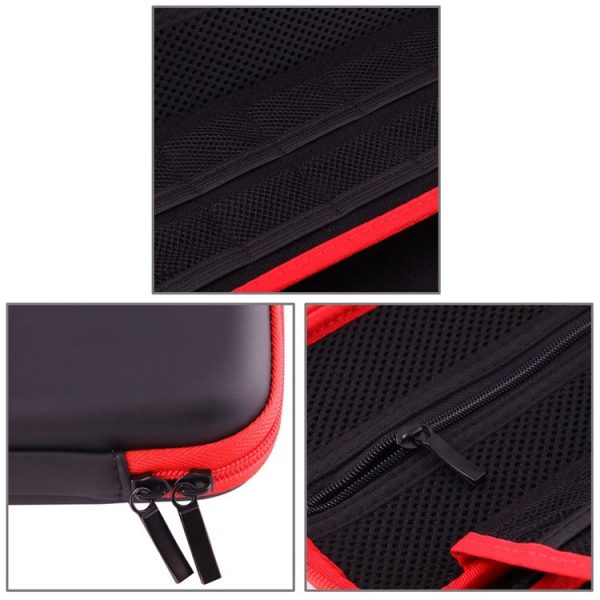 DOBE For Nintendo Switch Game Console Travel Carrying Storage Box Zipper Protective Bag Holder Shell, Size: 26.0 x 12.5 x 4.0cm (Black + Red) - Image 6
