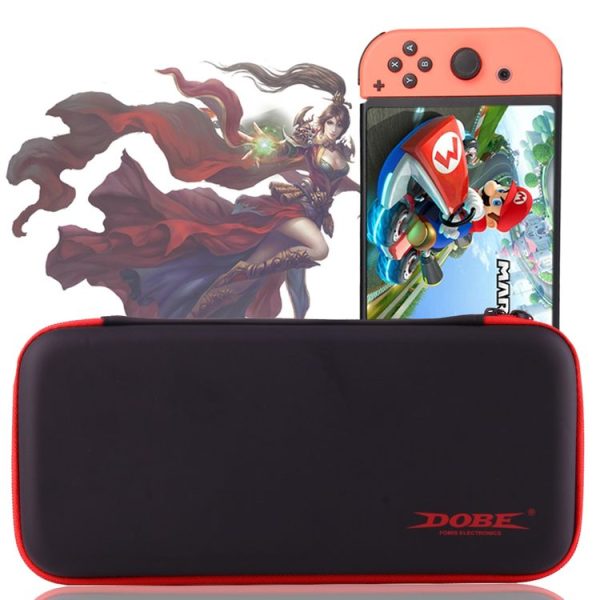 DOBE For Nintendo Switch Game Console Travel Carrying Storage Box Zipper Protective Bag Holder Shell, Size: 26.0 x 12.5 x 4.0cm (Black + Red) - Image 8