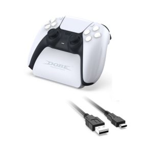 DOBE TP5-0537B Gamepad Controller Holder with Cable For PS5 (White)