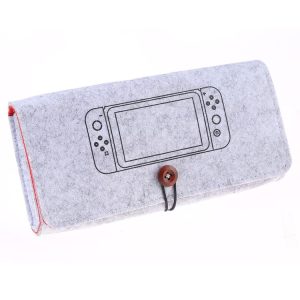 Portable Soft Felt Handbag Storage Protective Bag for Nintendo Switch (Light Grey)