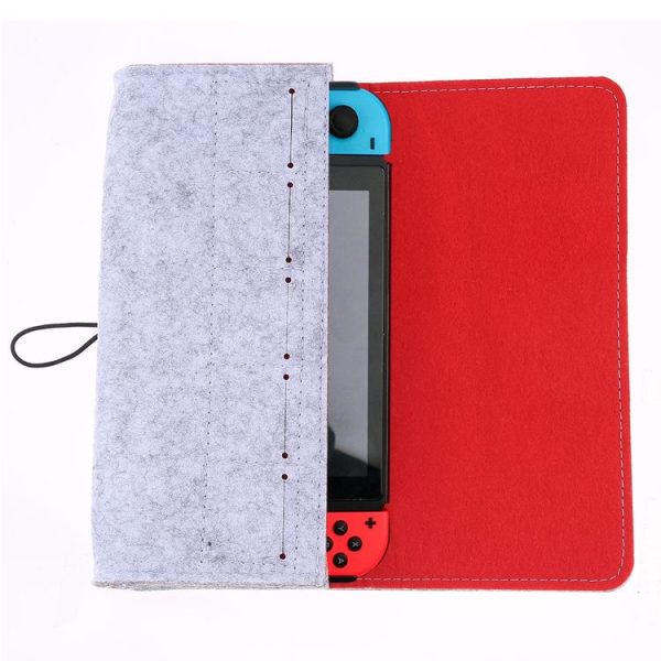 Portable Soft Felt Handbag Storage Protective Bag for Nintendo Switch (Light Grey) - Image 4