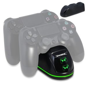 DOBE TP4-1781 Wireless Controller Dual Charging Dock LED Charger Handle Charger for PS4 / Slim / Pro (Black)