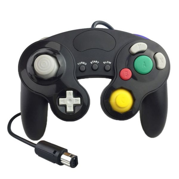 Three-point Decorative Strip Wired Game Handle Controller for Nintendo NGC (Black)